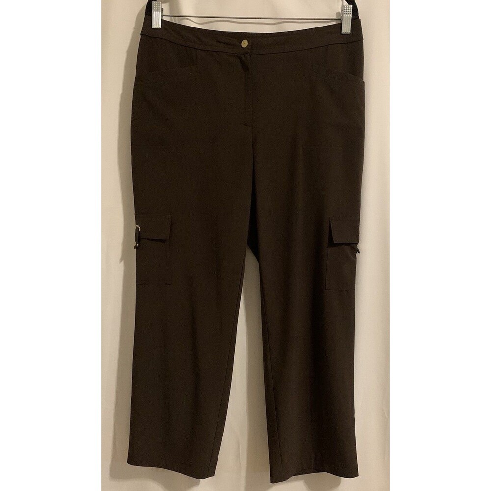 Zenergy Chicos Size 1 Women Medium Pants Cargo Buckle Pocket full length Brown